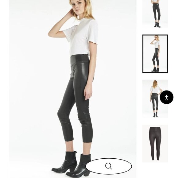 SPRWMN Anthracite Leather Crop Leggings - Picture 2 of 10